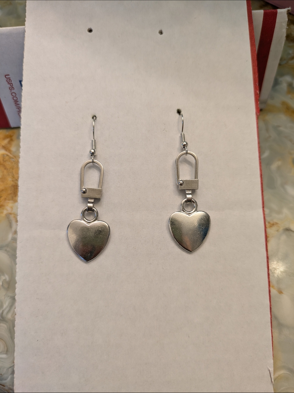 Silver Heart And Lock Drop Earrings Goth Modern Alt Emo Rock Gothic Grunge